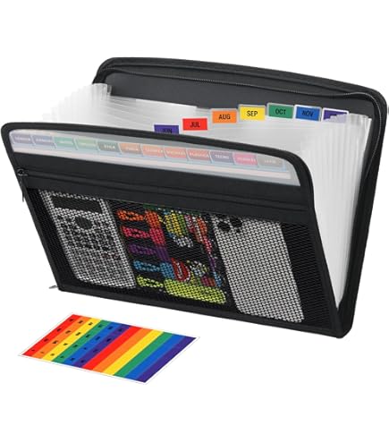 Amazon.com : Sooez Accordion File Organizer with Safe Zipper, 8